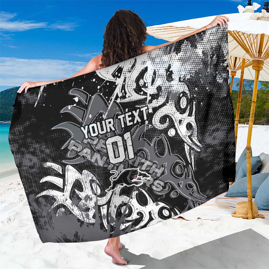 Personalized Penrith Panthers Rugby Sarong Urban Street Graffiti Style - Distressed Splatter Elements