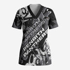 Personalized Penrith Panthers Rugby Scrub Top Urban Street Graffiti Style - Distressed Splatter Elements