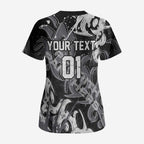 Personalized Penrith Panthers Rugby Scrub Top Urban Street Graffiti Style - Distressed Splatter Elements