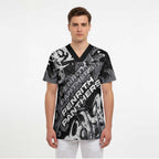 Personalized Penrith Panthers Rugby Scrub Top Urban Street Graffiti Style - Distressed Splatter Elements