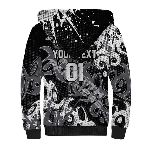 Personalized Penrith Panthers Rugby Sherpa Hoodie Urban Street Graffiti Style - Distressed Splatter Elements