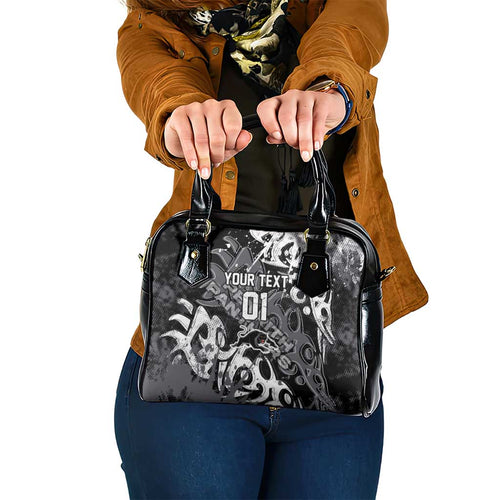 Personalized Penrith Panthers Rugby Shoulder Handbag Urban Street Graffiti Style - Distressed Splatter Elements