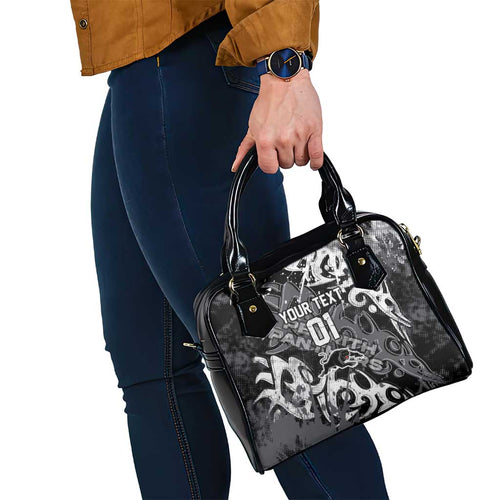 Personalized Penrith Panthers Rugby Shoulder Handbag Urban Street Graffiti Style - Distressed Splatter Elements