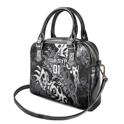 Personalized Penrith Panthers Rugby Shoulder Handbag Urban Street Graffiti Style - Distressed Splatter Elements