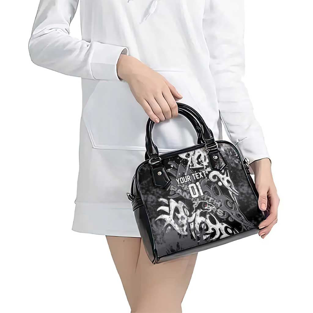 Personalized Penrith Panthers Rugby Shoulder Handbag Urban Street Graffiti Style - Distressed Splatter Elements