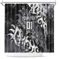 Personalized Penrith Panthers Rugby Shower Curtain Urban Street Graffiti Style - Distressed Splatter Elements