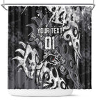 Personalized Penrith Panthers Rugby Shower Curtain Urban Street Graffiti Style - Distressed Splatter Elements