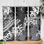 Personalized Penrith Panthers Rugby Skinny Tumbler Urban Street Graffiti Style - Distressed Splatter Elements