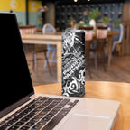 Personalized Penrith Panthers Rugby Skinny Tumbler Urban Street Graffiti Style - Distressed Splatter Elements