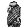 Personalized Penrith Panthers Rugby Sleeveless Hoodie Urban Street Graffiti Style - Distressed Splatter Elements