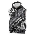 Personalized Penrith Panthers Rugby Sleeveless Hoodie Urban Street Graffiti Style - Distressed Splatter Elements