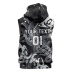 Personalized Penrith Panthers Rugby Sleeveless Hoodie Urban Street Graffiti Style - Distressed Splatter Elements