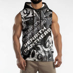 Personalized Penrith Panthers Rugby Sleeveless Hoodie Urban Street Graffiti Style - Distressed Splatter Elements