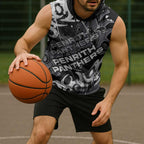 Personalized Penrith Panthers Rugby Sleeveless Hoodie Urban Street Graffiti Style - Distressed Splatter Elements