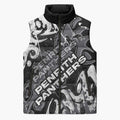 Personalized Penrith Panthers Rugby Sleeveless Puffer Jacket Urban Street Graffiti Style - Distressed Splatter Elements