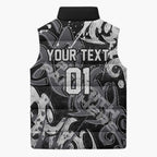 Personalized Penrith Panthers Rugby Sleeveless Puffer Jacket Urban Street Graffiti Style - Distressed Splatter Elements