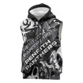 Personalized Penrith Panthers Rugby Sleeveless Zip Hoodie Urban Street Graffiti Style - Distressed Splatter Elements