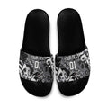Personalized Penrith Panthers Rugby Slide Sandals Urban Street Graffiti Style - Distressed Splatter Elements