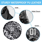Personalized Penrith Panthers Rugby Spare Tire Cover Urban Street Graffiti Style - Distressed Splatter Elements
