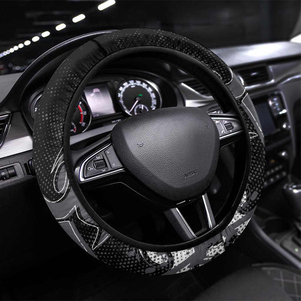 Penrith Panthers Rugby Steering Wheel Cover Urban Street Graffiti Style - Distressed Splatter Elements