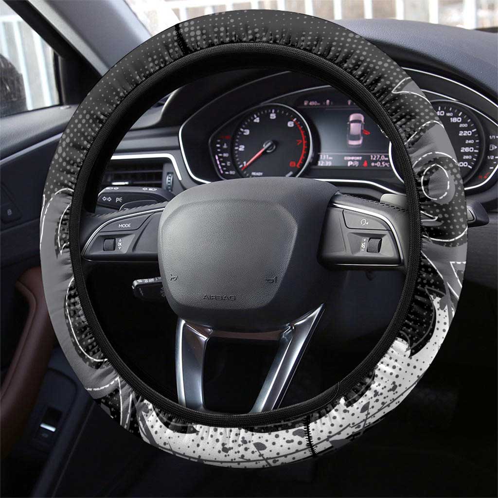 Penrith Panthers Rugby Steering Wheel Cover Urban Street Graffiti Style - Distressed Splatter Elements