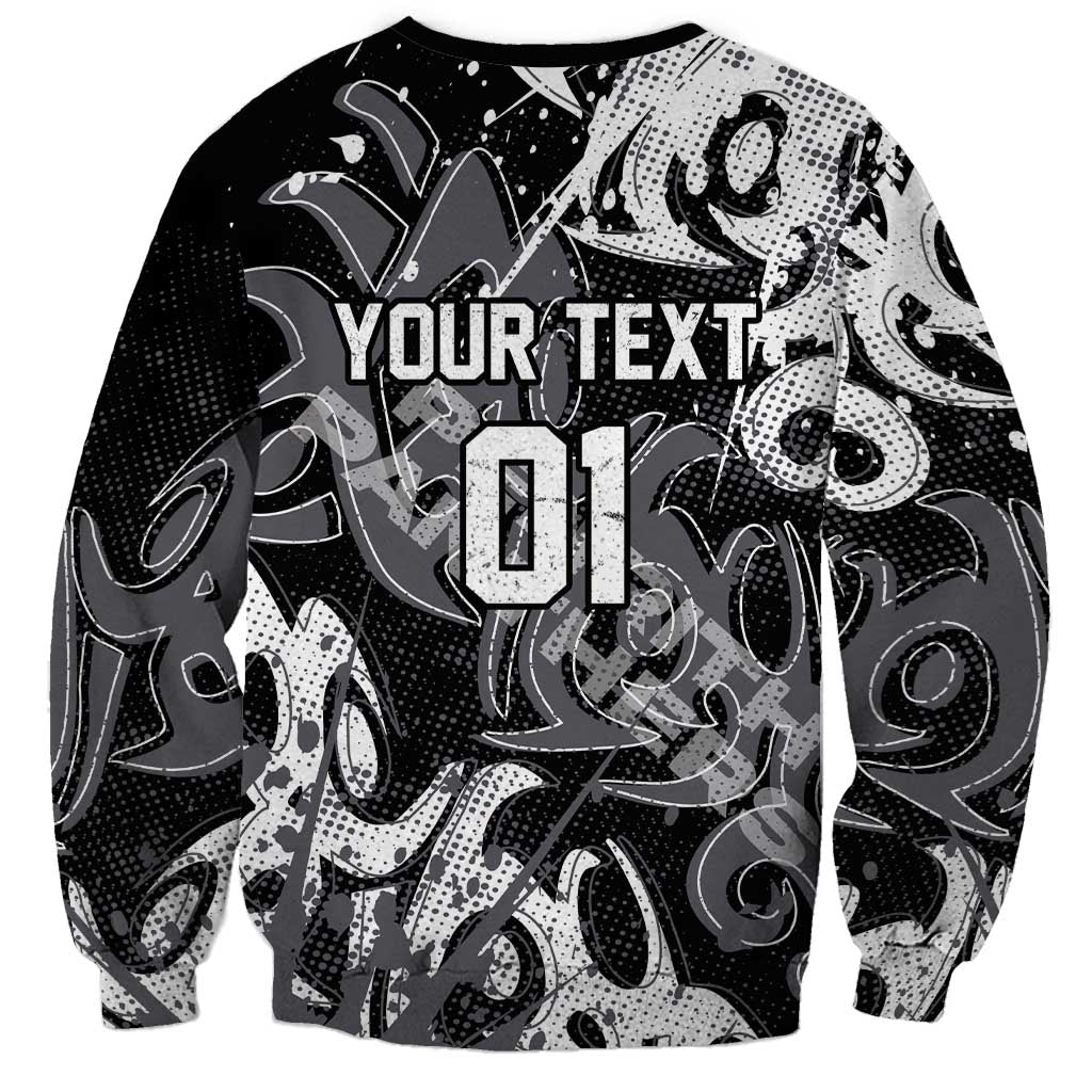 Personalized Penrith Panthers Rugby Sweatshirt Urban Street Graffiti Style - Distressed Splatter Elements