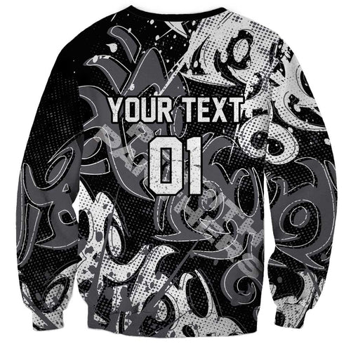 Personalized Penrith Panthers Rugby Sweatshirt Urban Street Graffiti Style - Distressed Splatter Elements