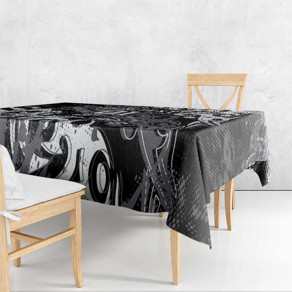 Personalized Penrith Panthers Rugby Tablecloth Urban Street Graffiti Style - Distressed Splatter Elements