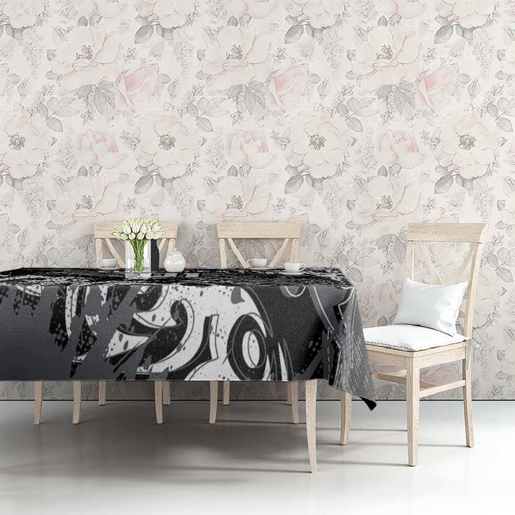 Personalized Penrith Panthers Rugby Tablecloth Urban Street Graffiti Style - Distressed Splatter Elements