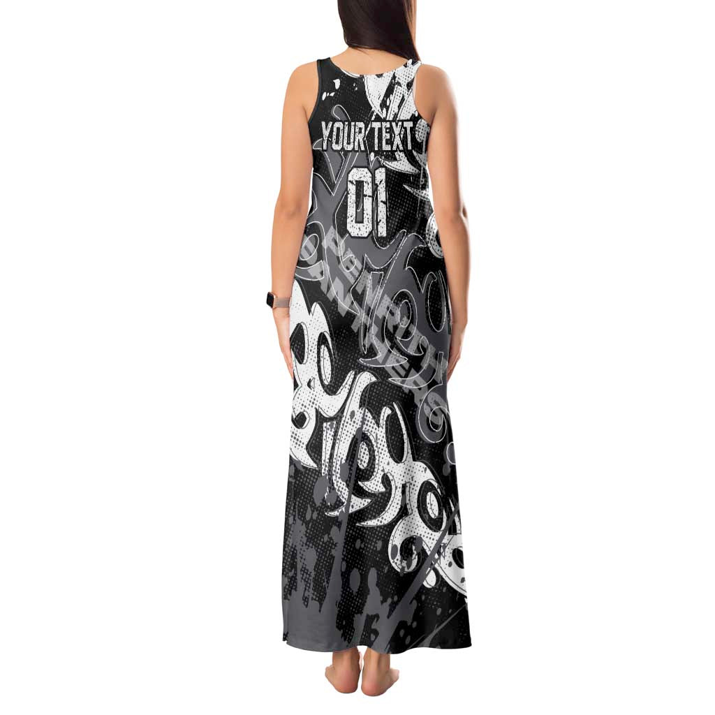 Personalized Penrith Panthers Rugby Tank Maxi Dress Urban Street Graffiti Style - Distressed Splatter Elements