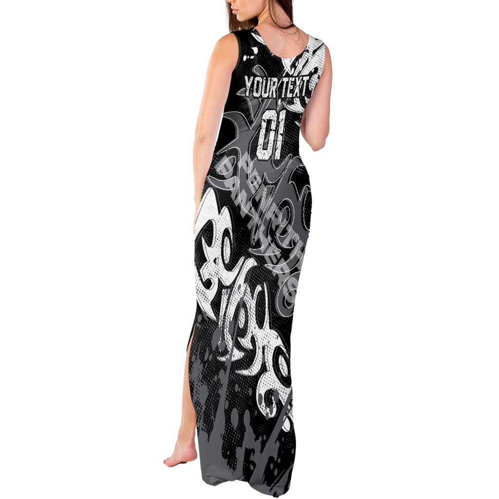 Personalized Penrith Panthers Rugby Tank Maxi Dress Urban Street Graffiti Style - Distressed Splatter Elements