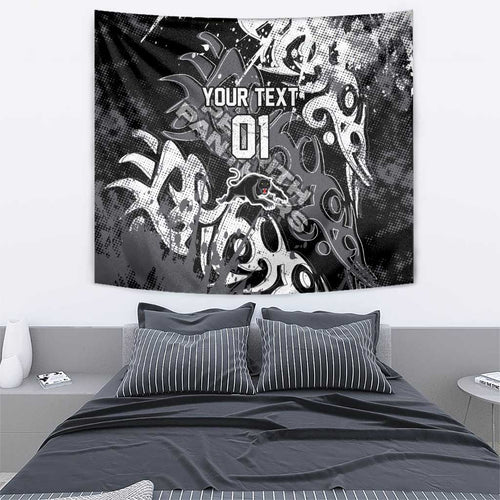Personalized Penrith Panthers Rugby Tapestry Urban Street Graffiti Style - Distressed Splatter Elements