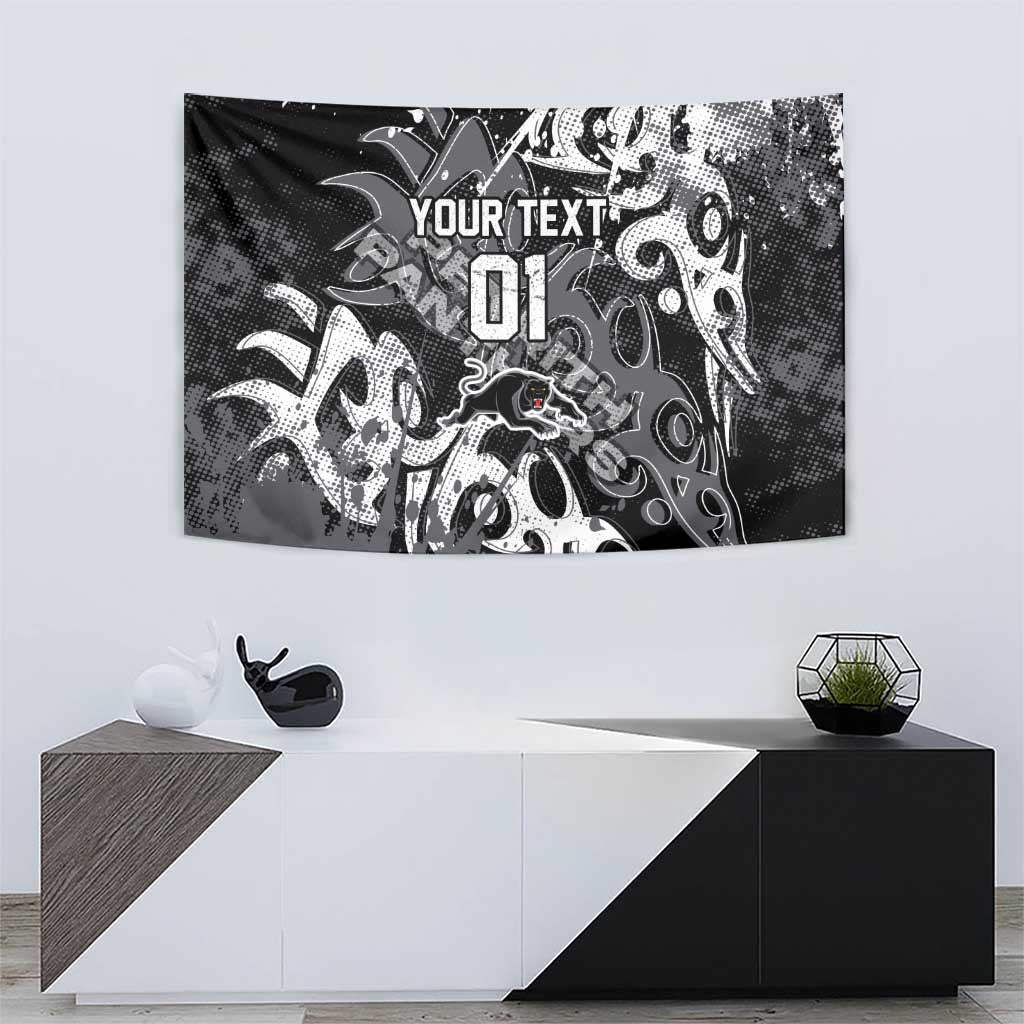 Personalized Penrith Panthers Rugby Tapestry Urban Street Graffiti Style - Distressed Splatter Elements