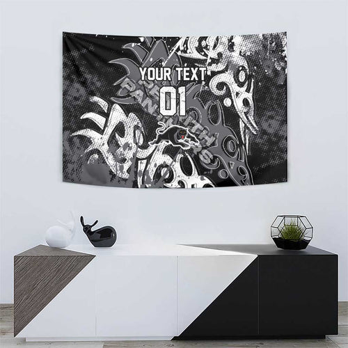 Personalized Penrith Panthers Rugby Tapestry Urban Street Graffiti Style - Distressed Splatter Elements