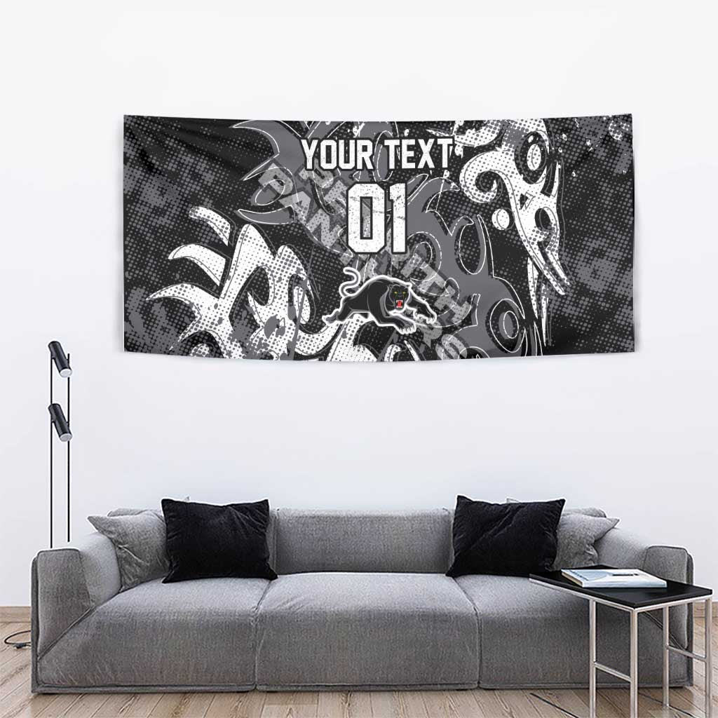 Personalized Penrith Panthers Rugby Tapestry Urban Street Graffiti Style - Distressed Splatter Elements
