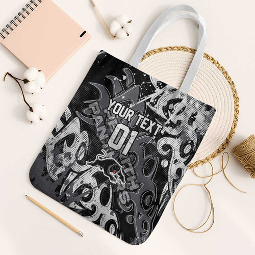 Personalized Penrith Panthers Rugby Tote Bag Urban Street Graffiti Style - Distressed Splatter Elements