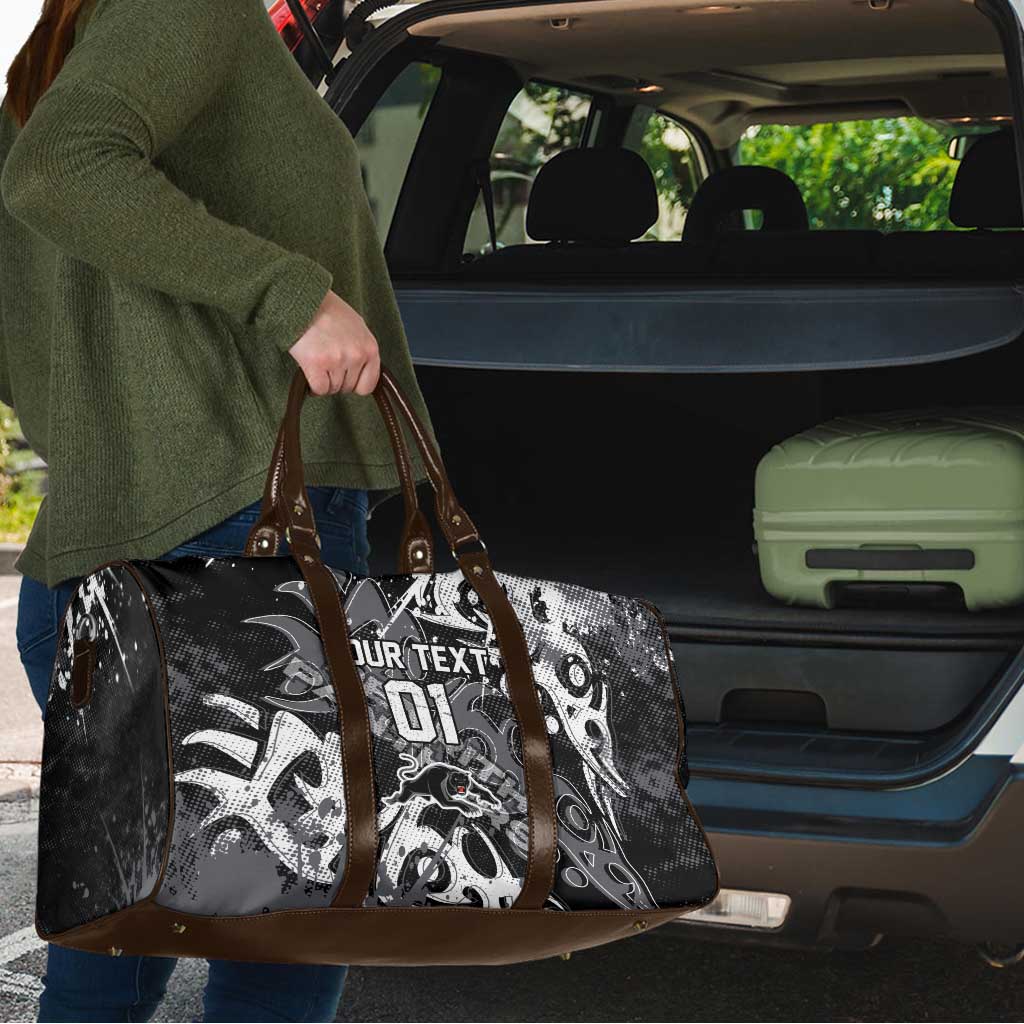 Personalized Penrith Panthers Rugby Travel Bag Urban Street Graffiti Style - Distressed Splatter Elements