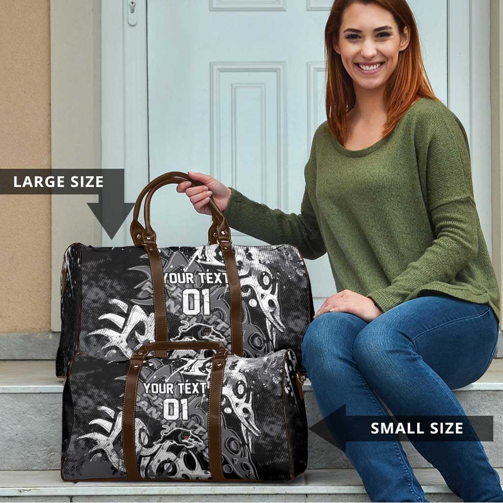 Personalized Penrith Panthers Rugby Travel Bag Urban Street Graffiti Style - Distressed Splatter Elements