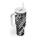 Personalized Penrith Panthers Rugby Tumbler With Handle Urban Street Graffiti Style - Distressed Splatter Elements