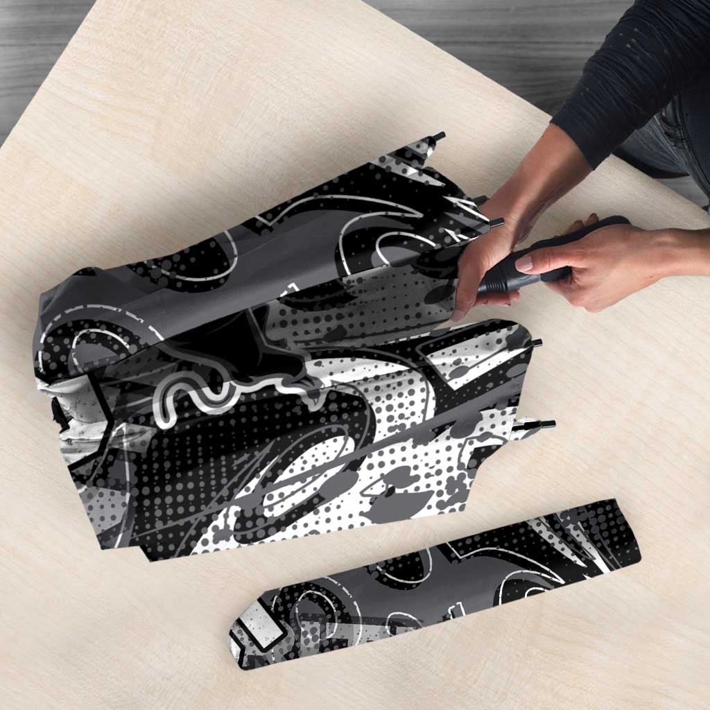 Personalized Penrith Panthers Rugby Umbrella Urban Street Graffiti Style - Distressed Splatter Elements