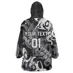 Personalized Penrith Panthers Rugby Wearable Blanket Hoodie Urban Street Graffiti Style - Distressed Splatter Elements