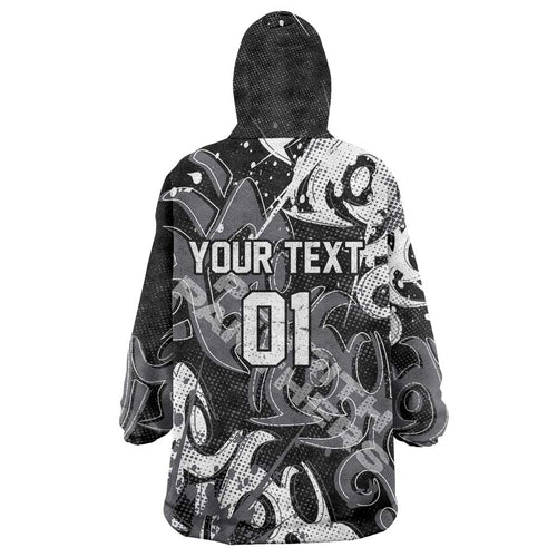 Personalized Penrith Panthers Rugby Wearable Blanket Hoodie Urban Street Graffiti Style - Distressed Splatter Elements
