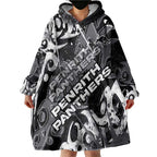 Personalized Penrith Panthers Rugby Wearable Blanket Hoodie Urban Street Graffiti Style - Distressed Splatter Elements