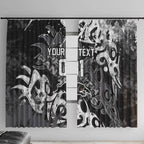 Personalized Penrith Panthers Rugby Window Curtain Urban Street Graffiti Style - Distressed Splatter Elements
