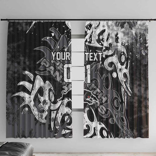 Personalized Penrith Panthers Rugby Window Curtain Urban Street Graffiti Style - Distressed Splatter Elements