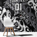 Personalized Penrith Panthers Rugby Window Curtain Urban Street Graffiti Style - Distressed Splatter Elements