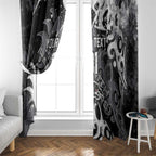 Personalized Penrith Panthers Rugby Window Curtain Urban Street Graffiti Style - Distressed Splatter Elements