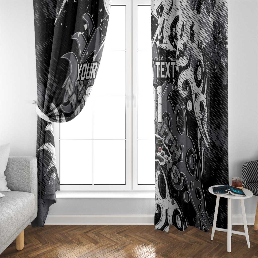 Personalized Penrith Panthers Rugby Window Curtain Urban Street Graffiti Style - Distressed Splatter Elements