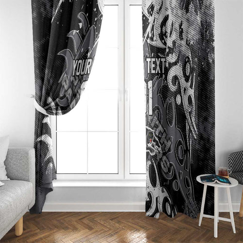 Personalized Penrith Panthers Rugby Window Curtain Urban Street Graffiti Style - Distressed Splatter Elements