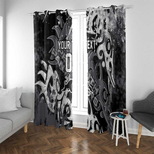 Personalized Penrith Panthers Rugby Window Curtain Urban Street Graffiti Style - Distressed Splatter Elements